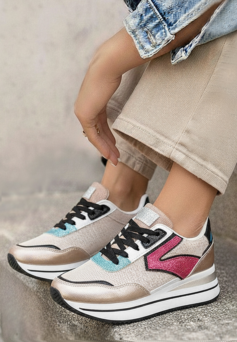 Cникърси на платформа Tarika шампанско