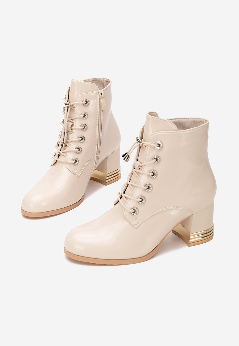 Боти на дебел ток Takina бежов