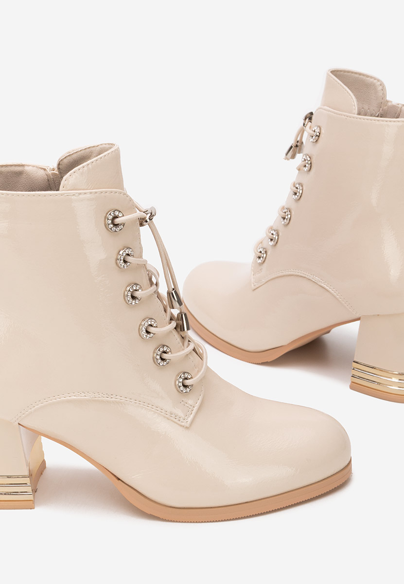 Боти на дебел ток Takina бежов