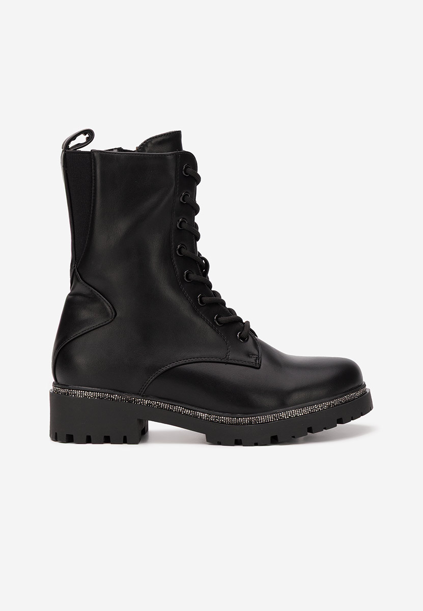 Дамски Боти с връзки Savencia черни