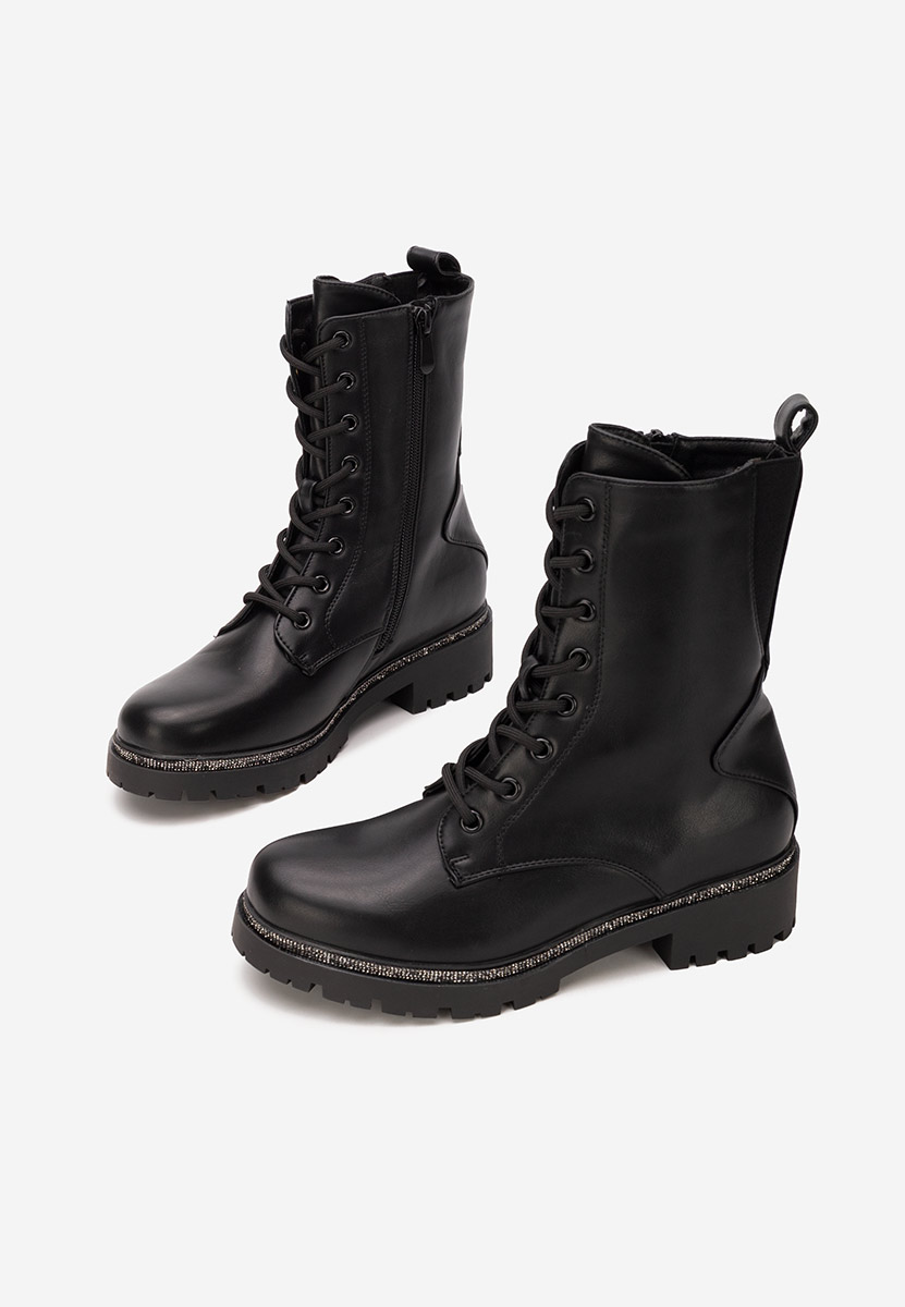 Дамски Боти с връзки Savencia черни