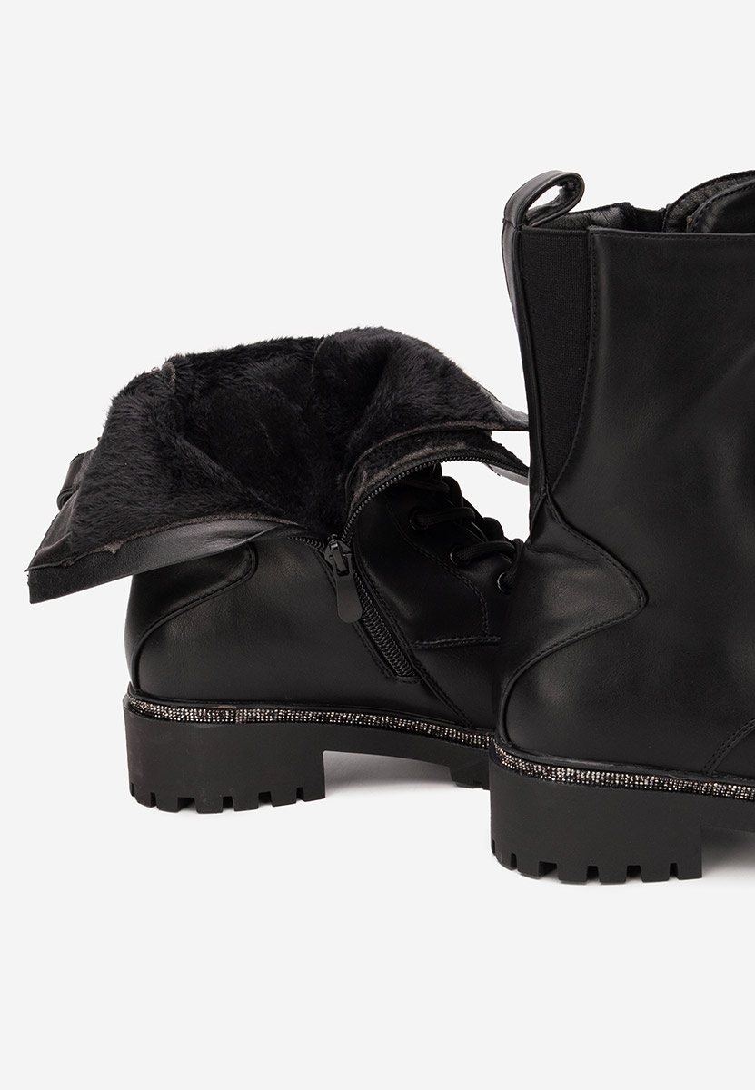 Дамски Боти с връзки Savencia черни