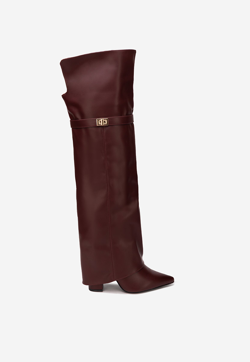 Чизми над коляното Crisia бордо