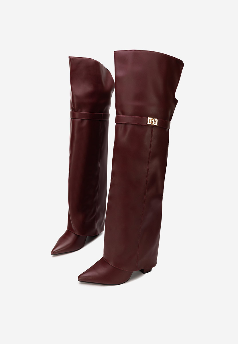 Чизми над коляното Crisia бордо