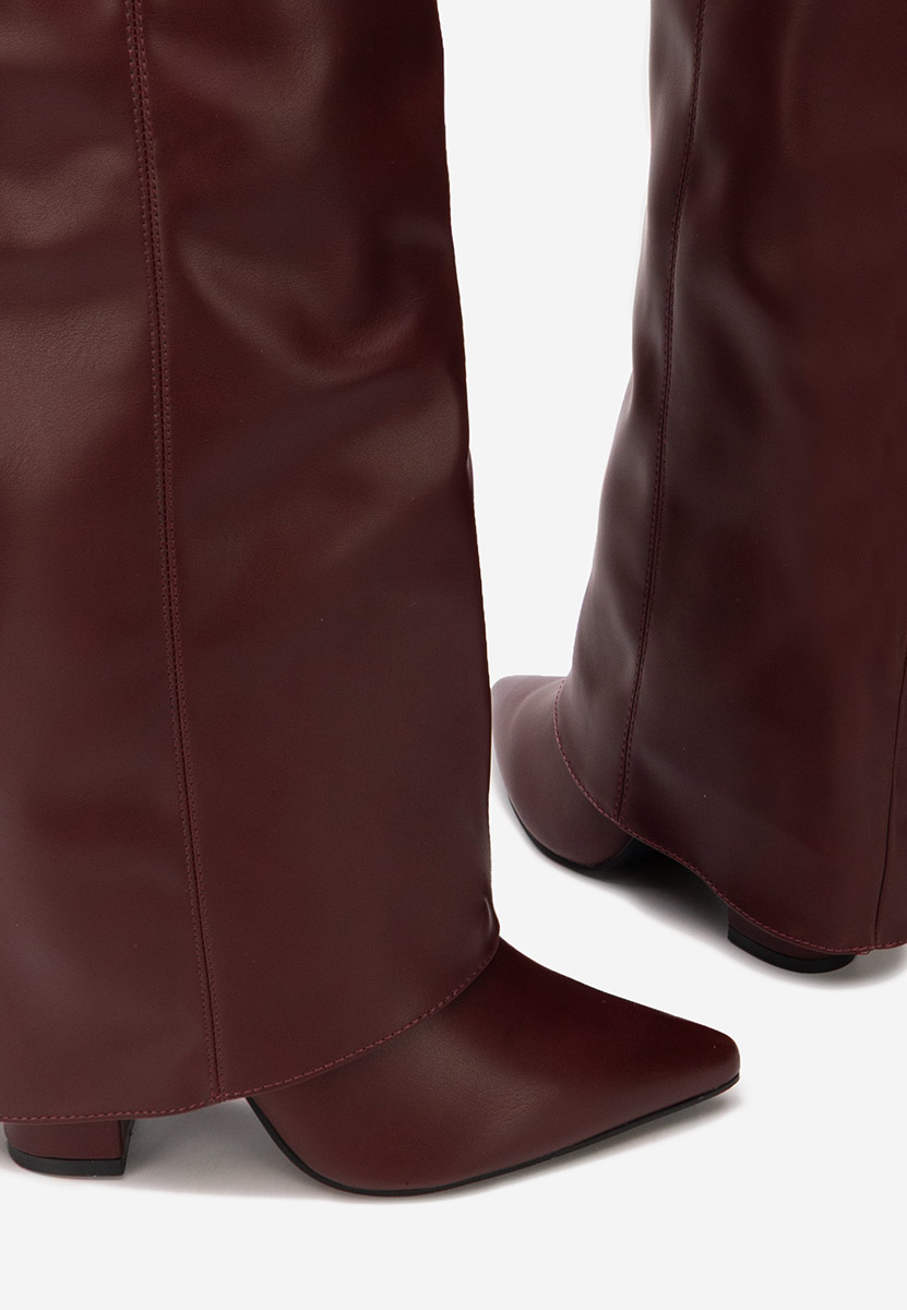 Чизми над коляното Crisia бордо
