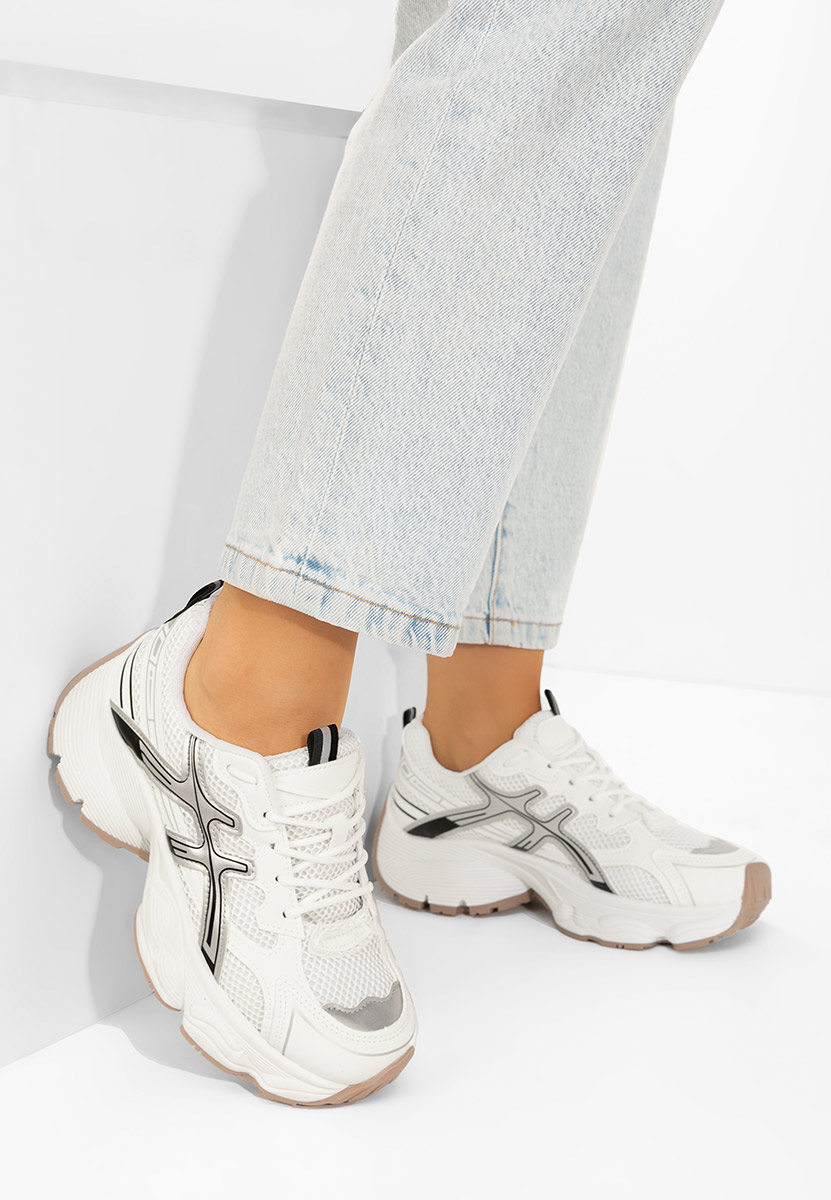 Cникърси на платформа Kaliora бели