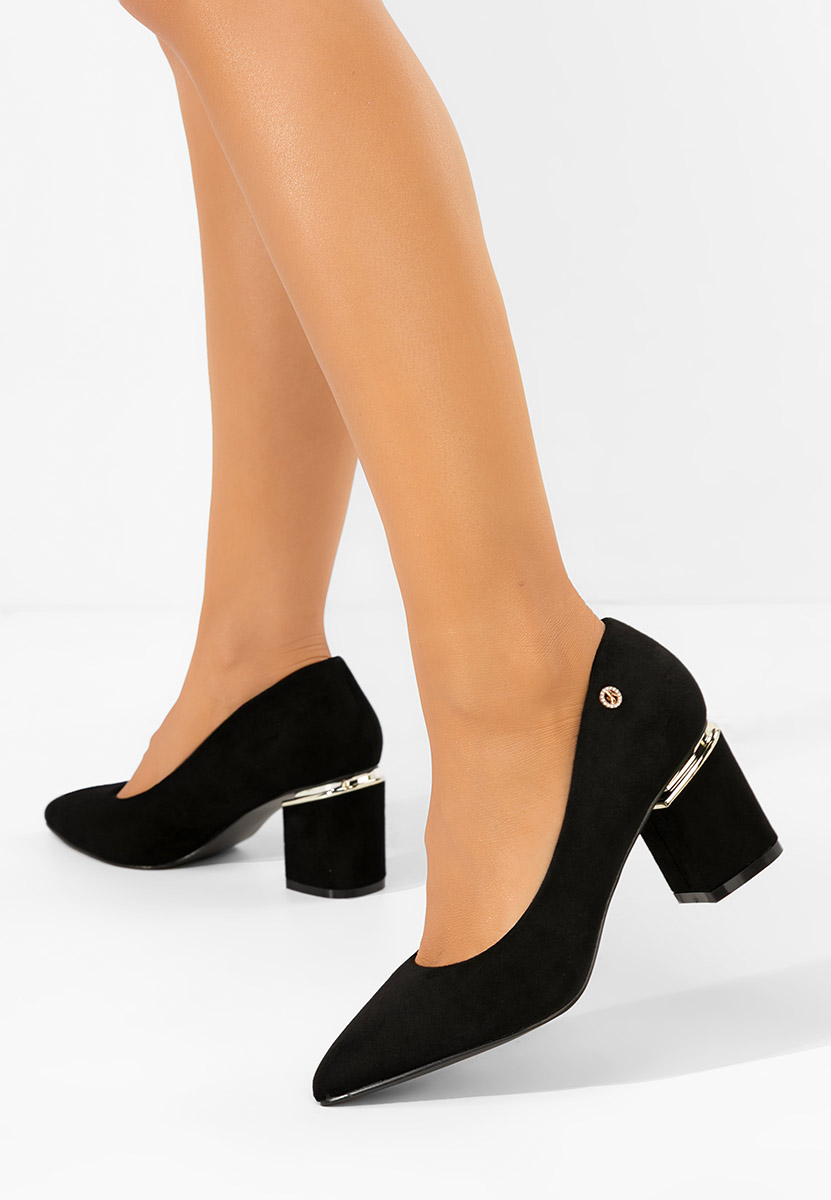 Oбувки с дебел ток Nelia V5 черни