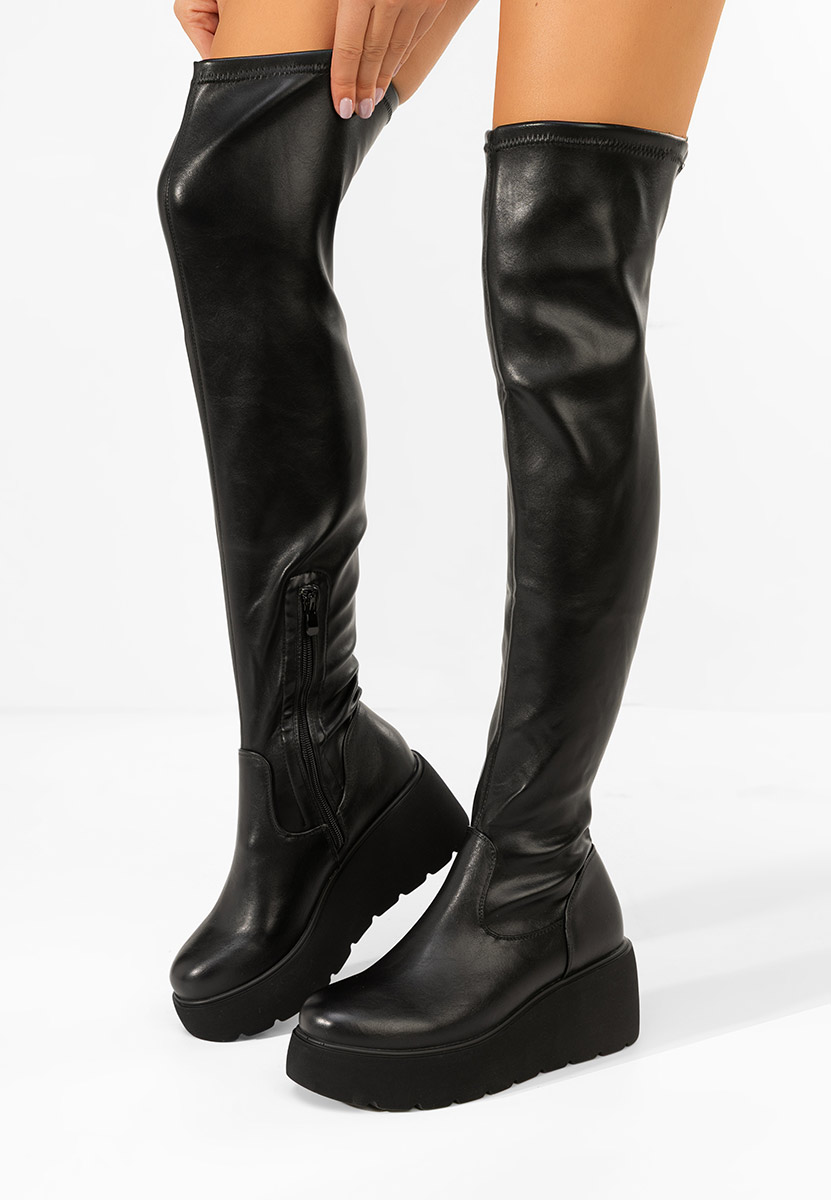Чизми над коляното Adeona черен