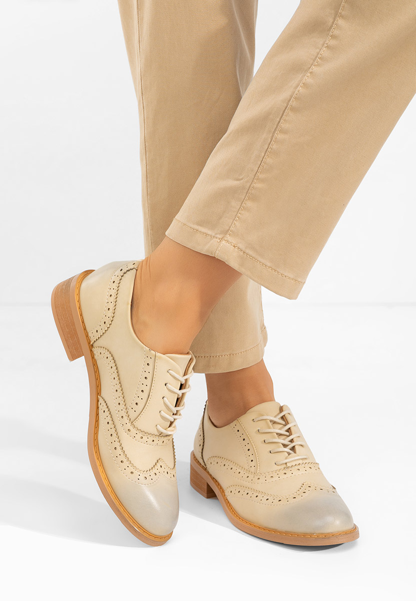 Дамски обувки brogue Cilora бежов