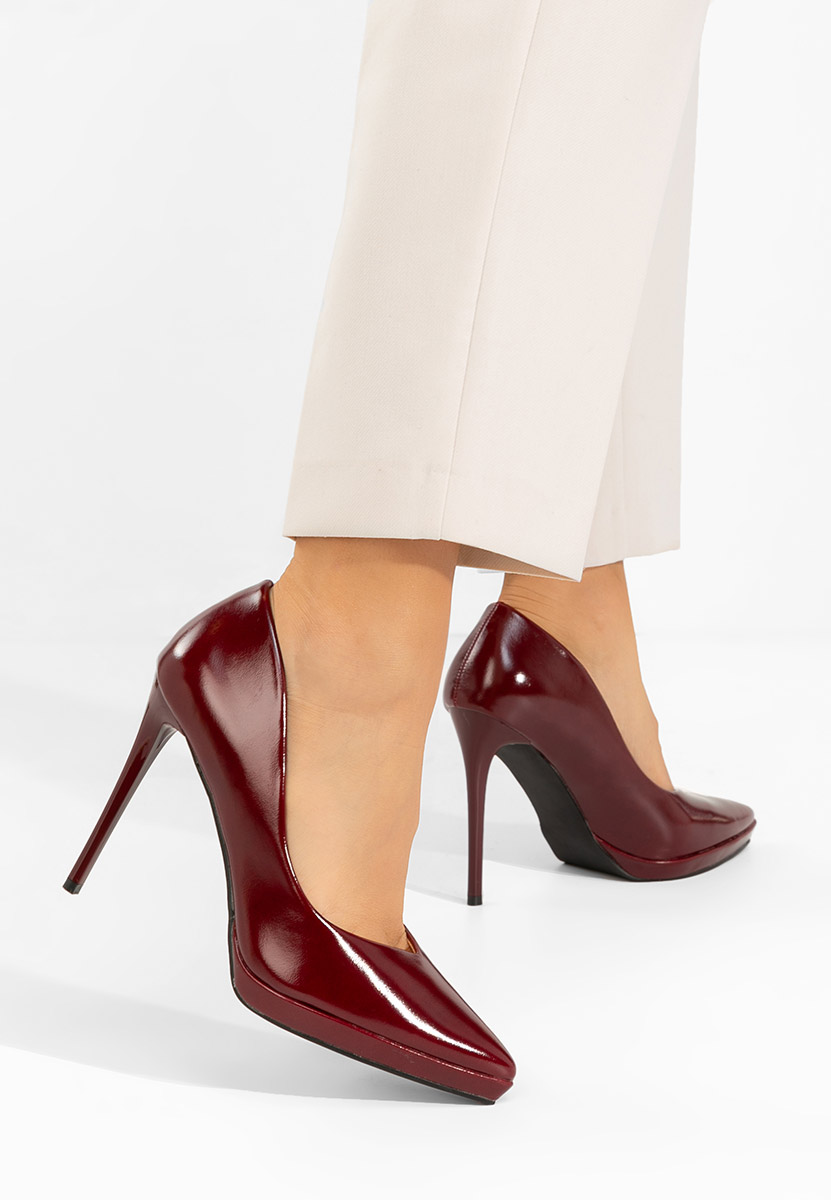 Обувки стилето Reneia Винено червено