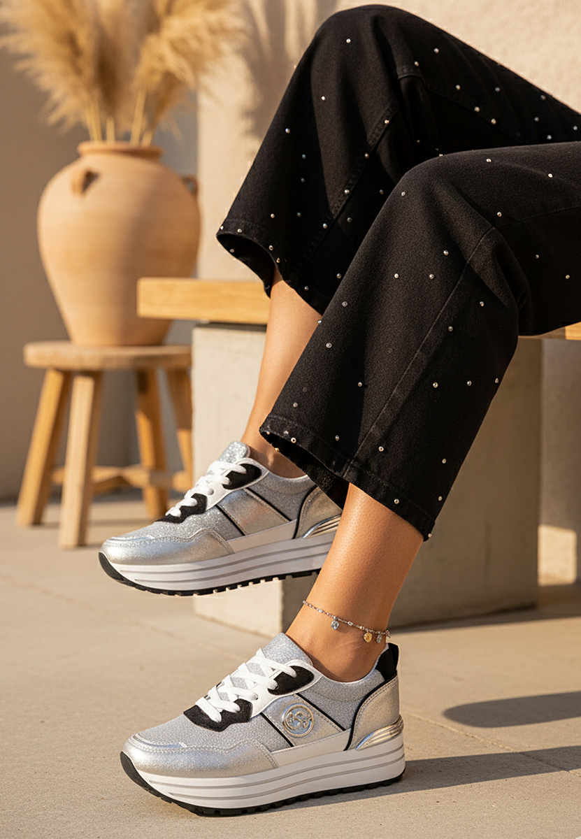 Cникърси на платформа Lamisia сив