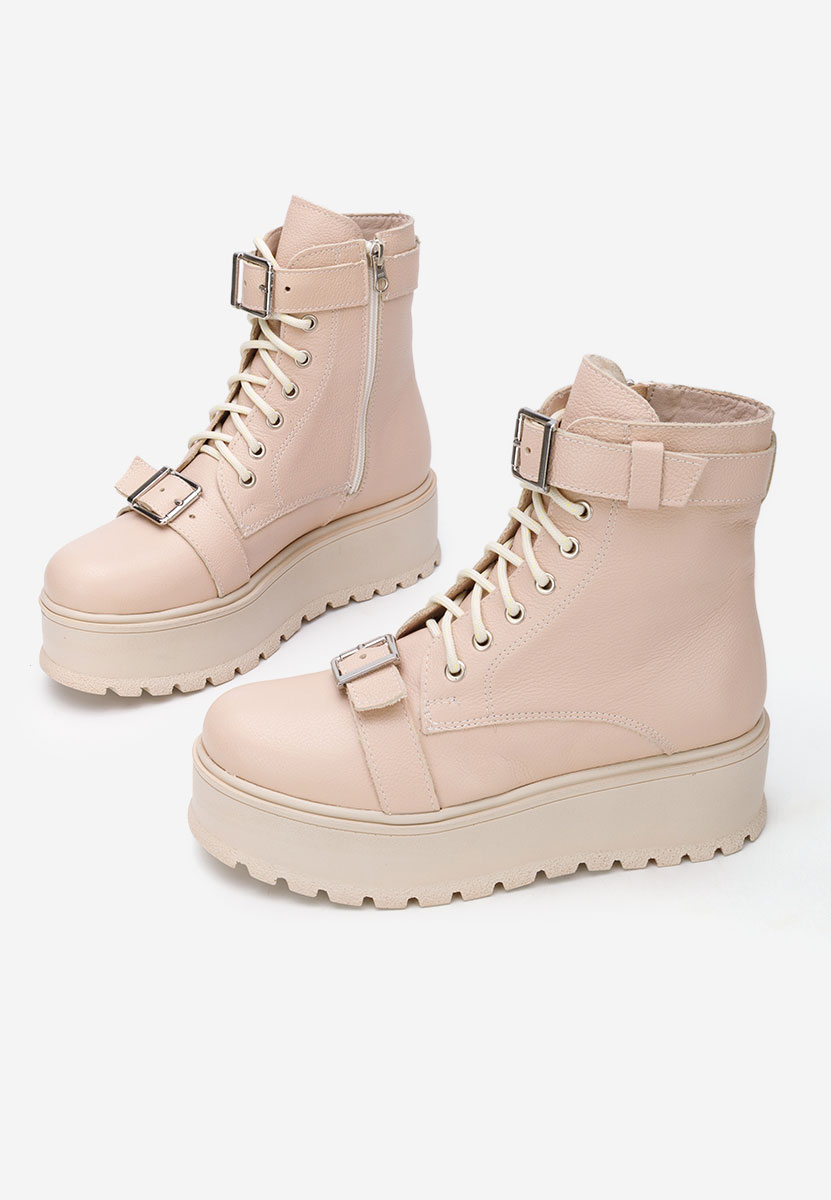 Боти естествена кожа Astrid V5 телесен цвят