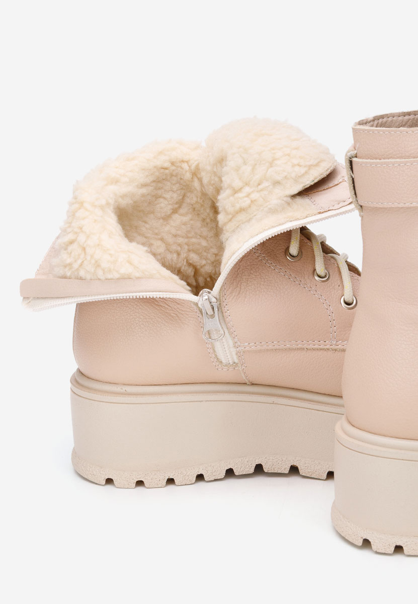 Боти естествена кожа Astrid V5 телесен цвят