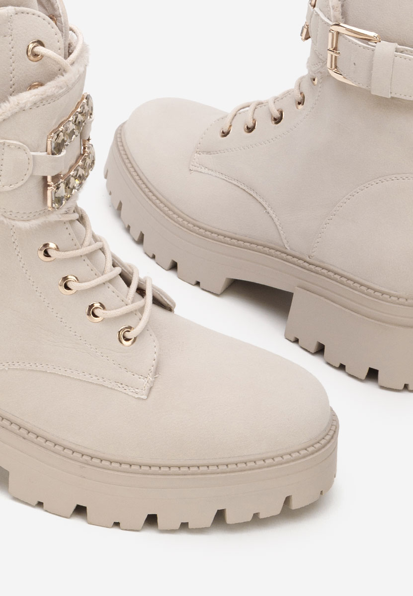 Дамски Боти с връзки Acasia бежов