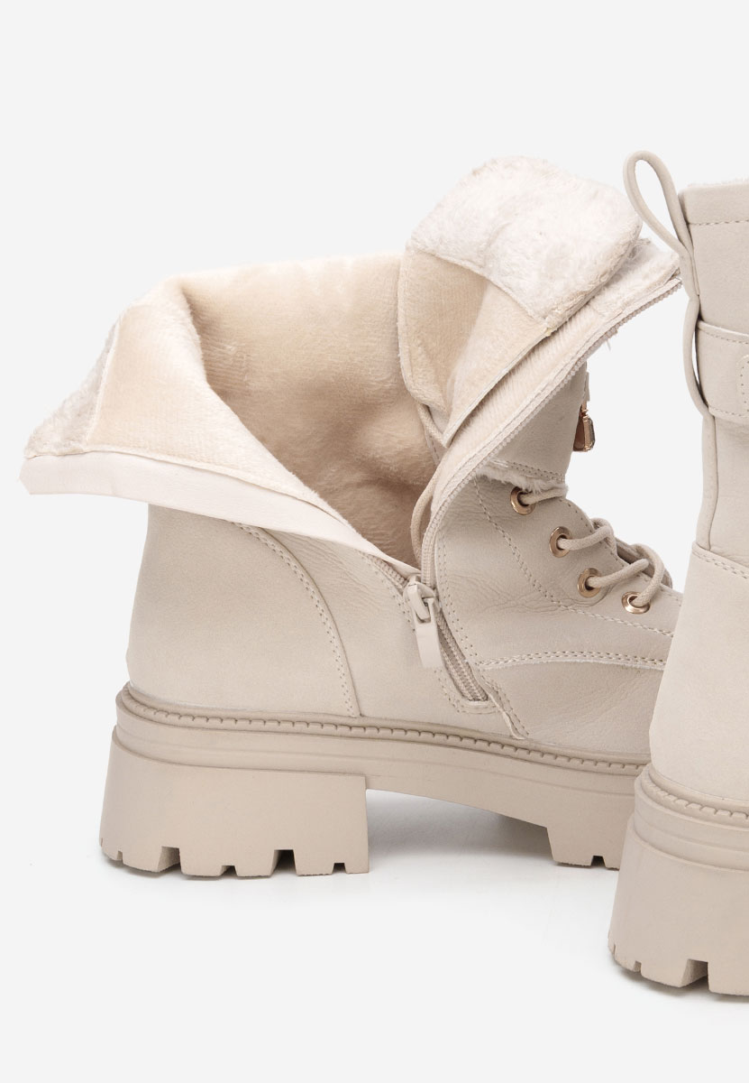 Дамски Боти с връзки Acasia бежов