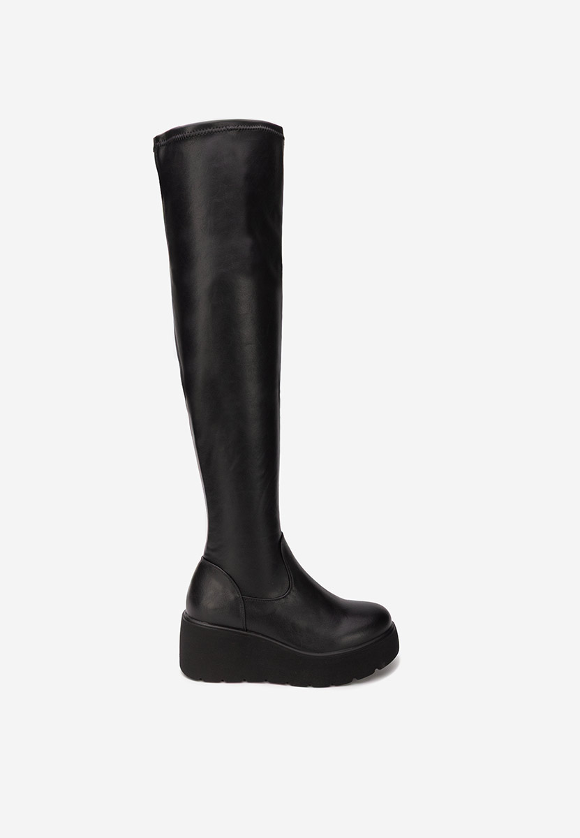 Чизми над коляното Adeona черен