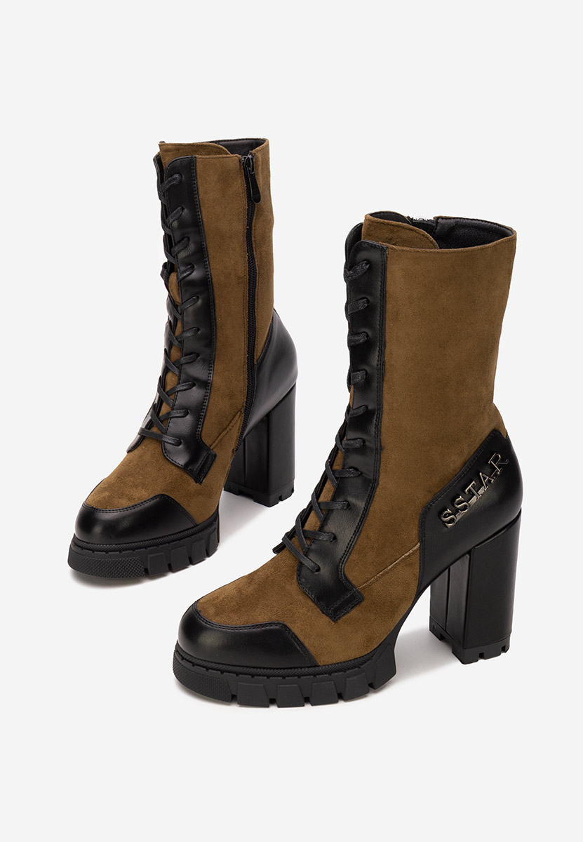 Боти на дебел ток Anahi V2 кафяв