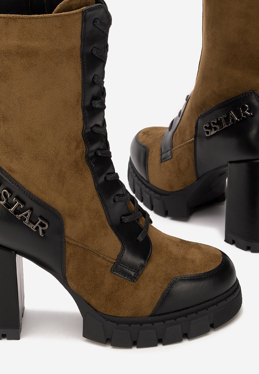 Боти на дебел ток Anahi V2 кафяв