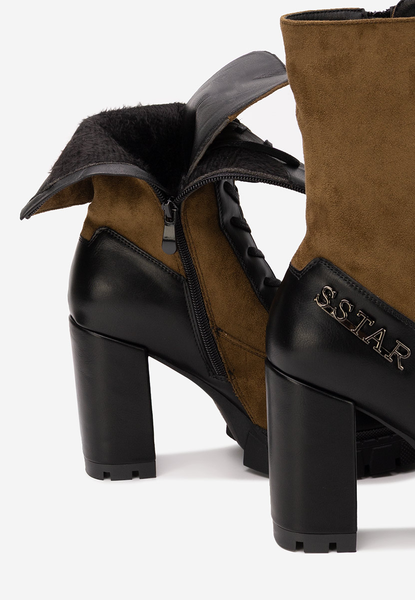 Боти на дебел ток Anahi V2 кафяв