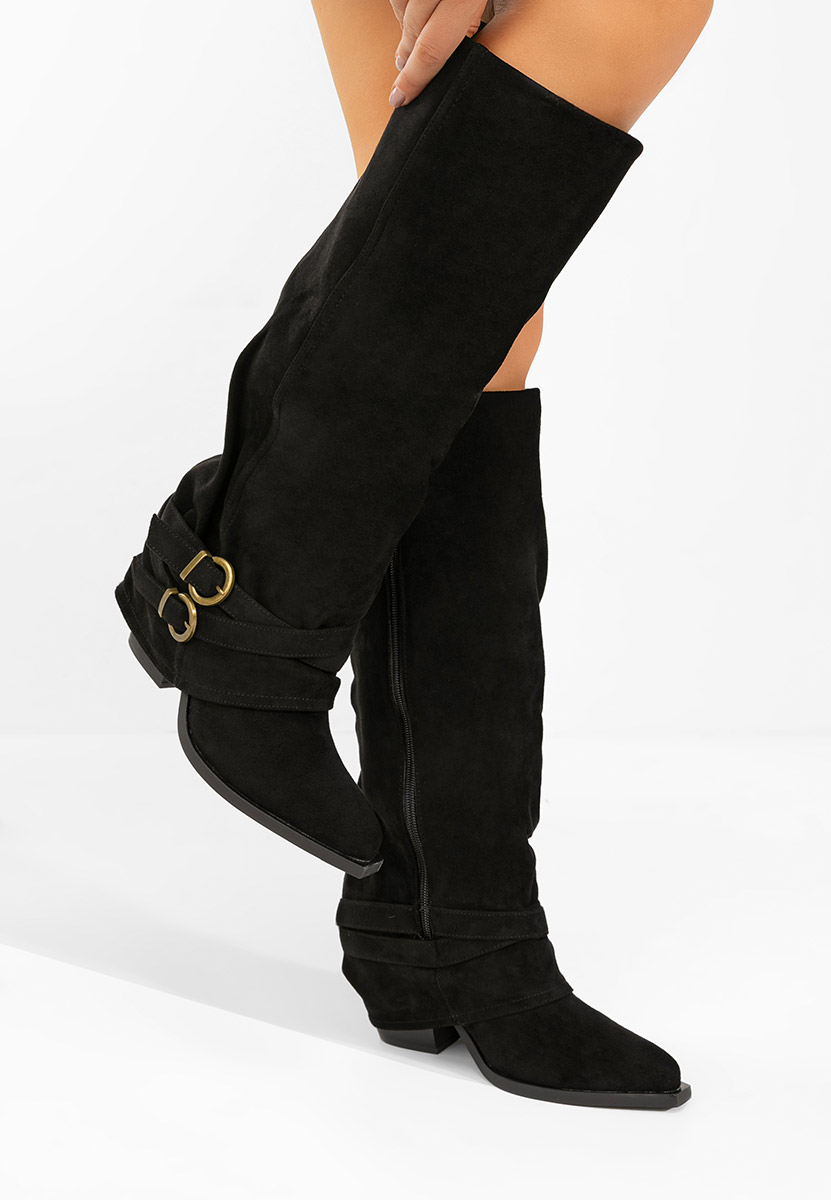 Висок чизми Vencilie черен