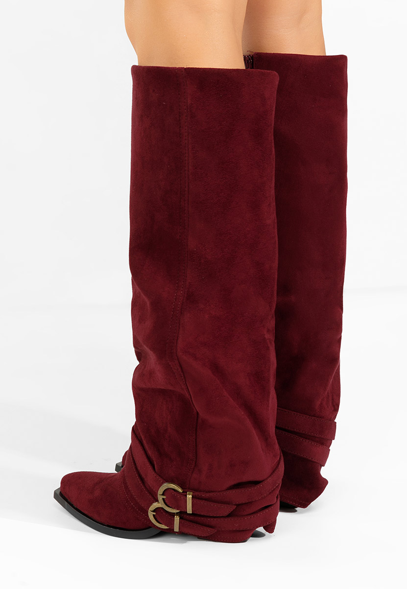 Висок чизми Vencilie бордо