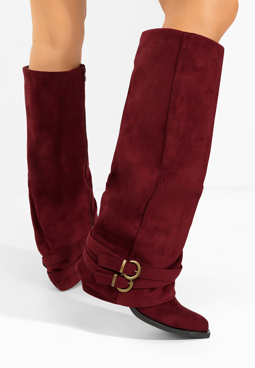 Висок чизми Vencilie бордо