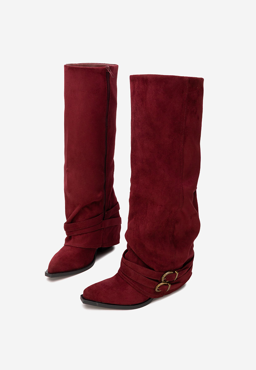 Висок чизми Vencilie бордо