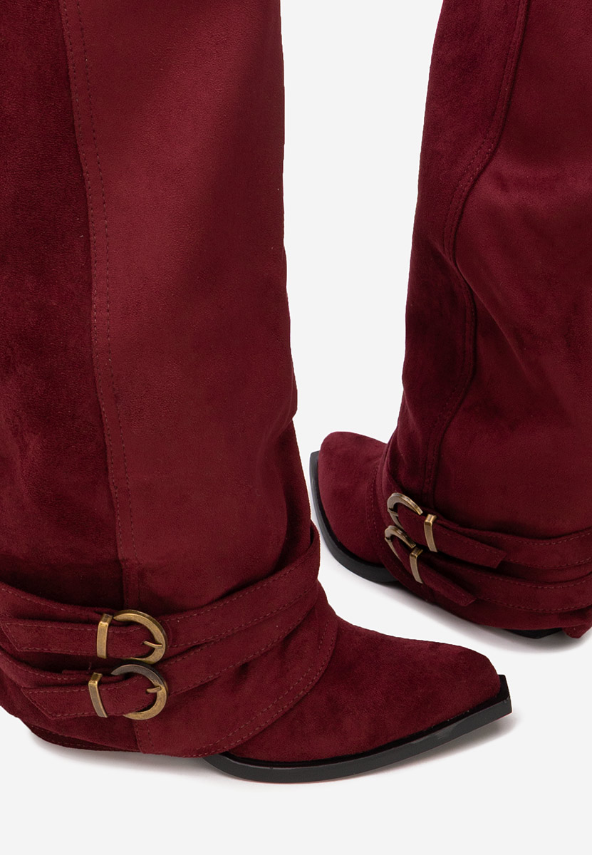 Висок чизми Vencilie бордо