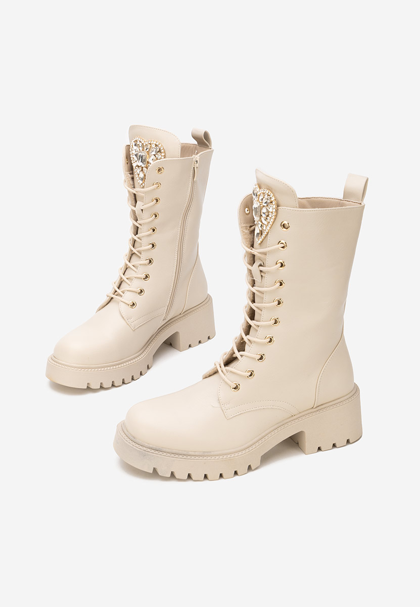 Дамски Боти с връзки Noblesa V2 бежов