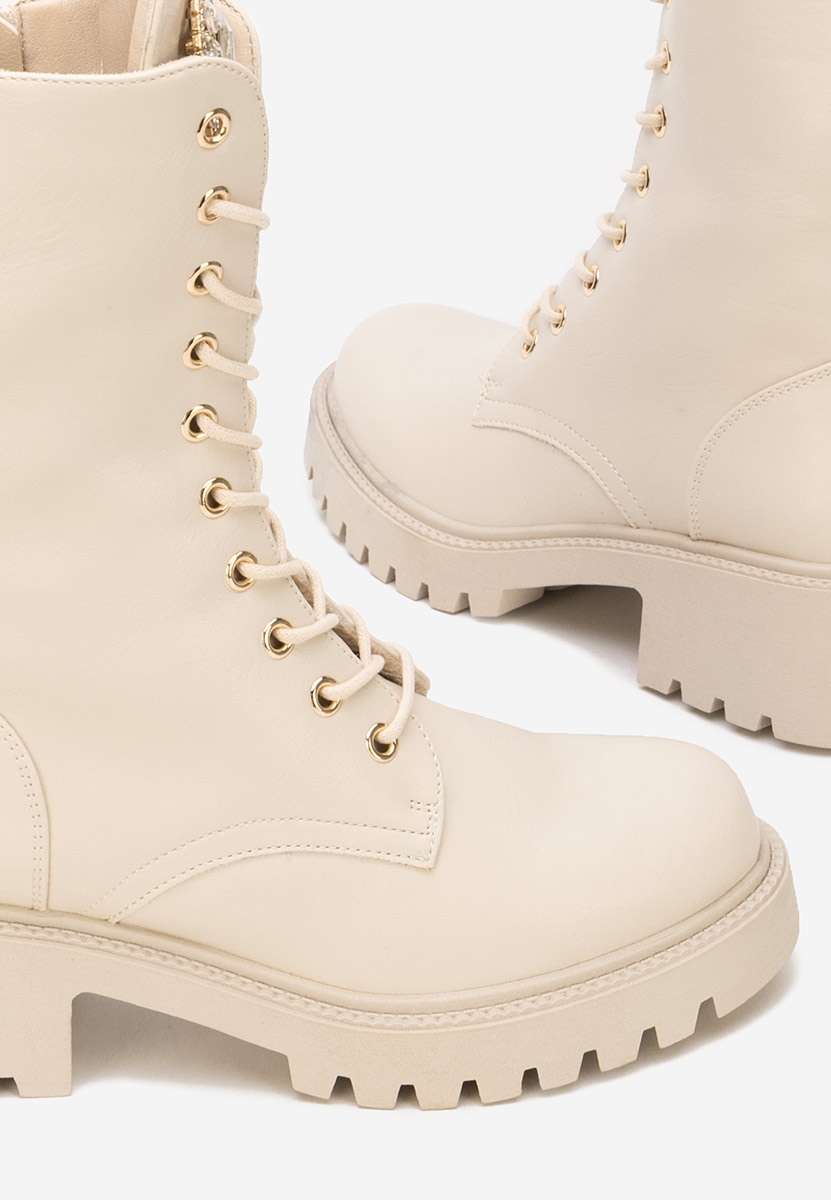 Дамски Боти с връзки Noblesa V2 бежов