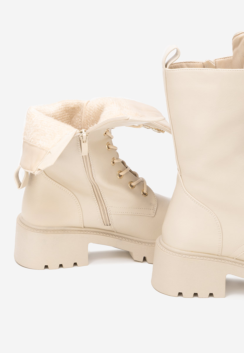 Дамски Боти с връзки Noblesa V2 бежов