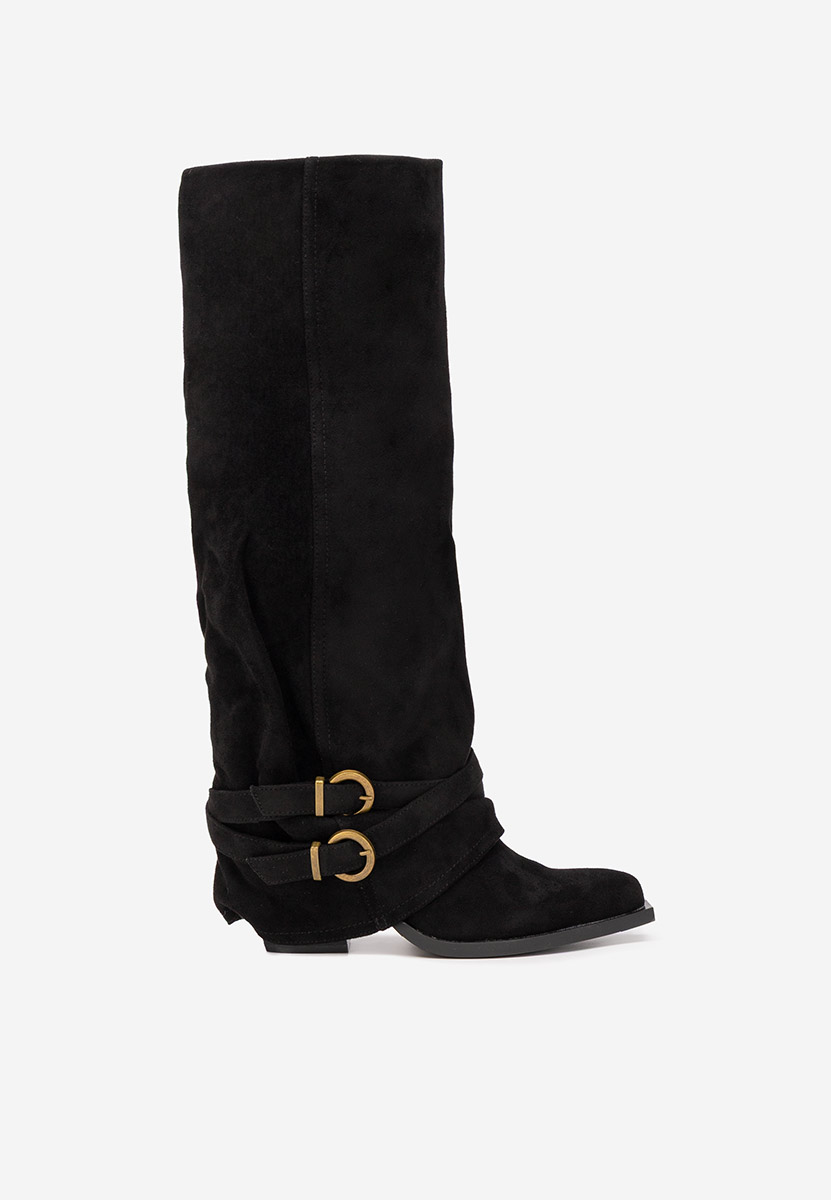 Висок чизми Vencilie черен