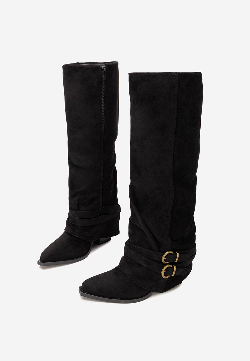 Висок чизми Vencilie черен