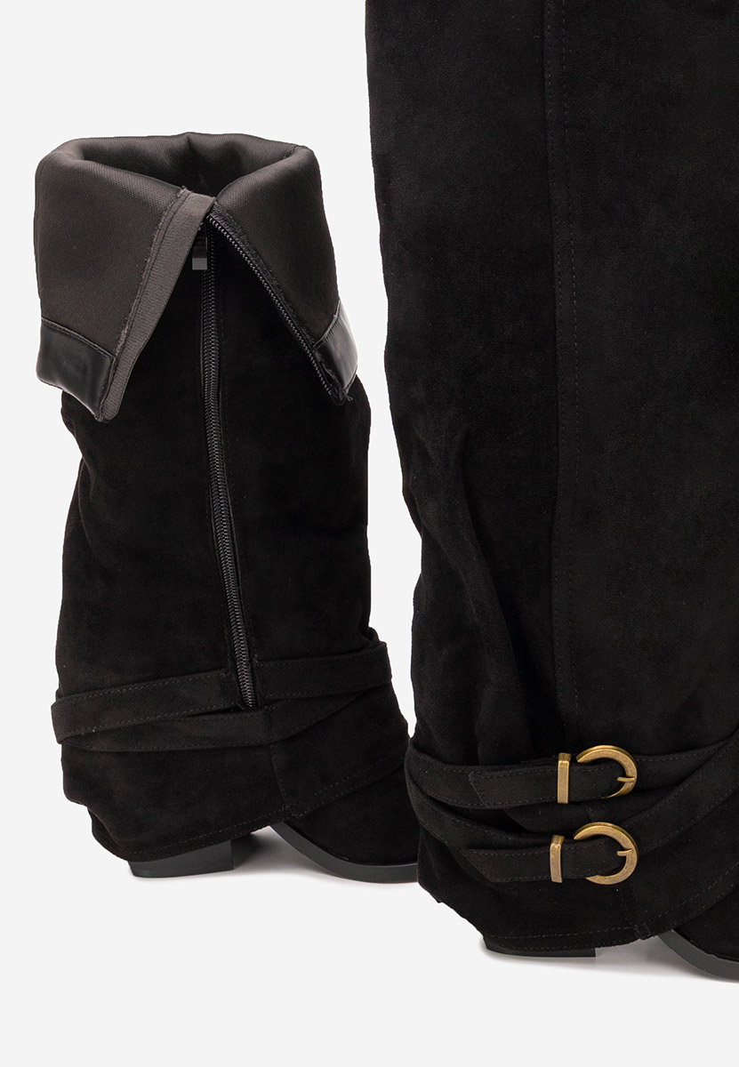 Висок чизми Vencilie черен