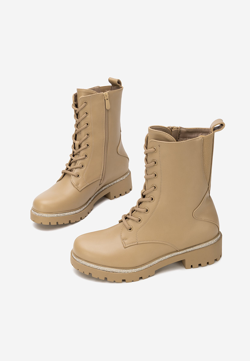 Дамски Боти с връзки Savencia каки