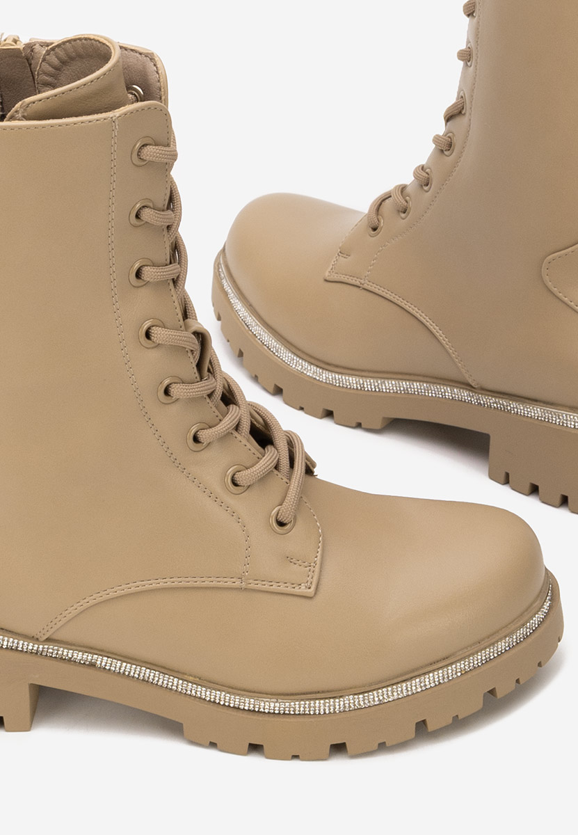 Дамски Боти с връзки Savencia каки