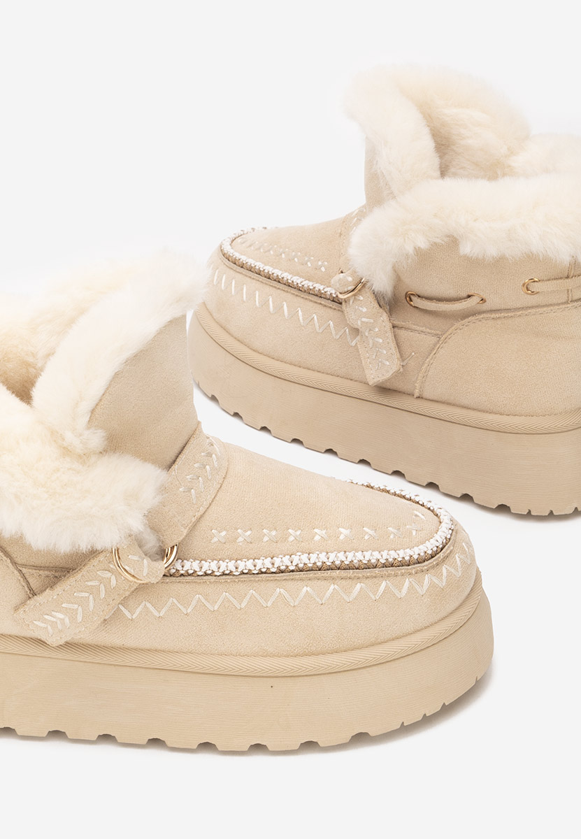 Зимни дамски Ботинки Tavoria бежов