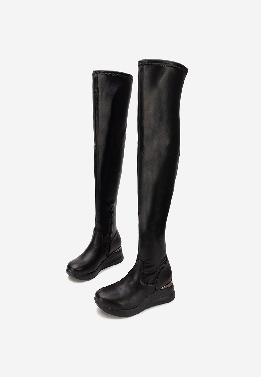 Чизми над коляното Janisia черен