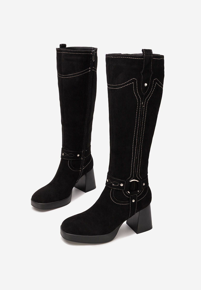 Висок чизми Lionia черен