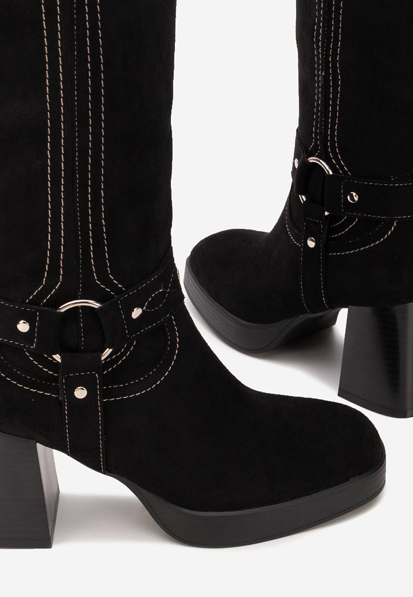 Висок чизми Lionia черен