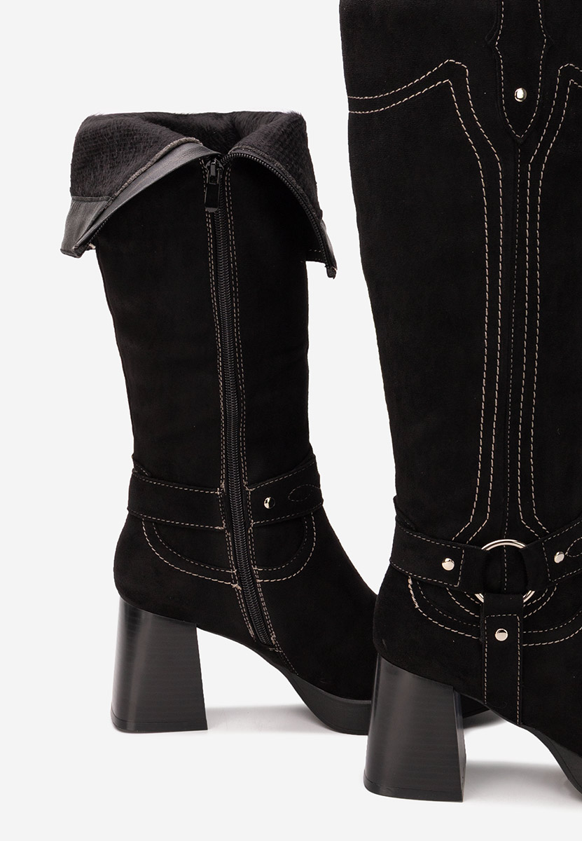 Висок чизми Lionia черен