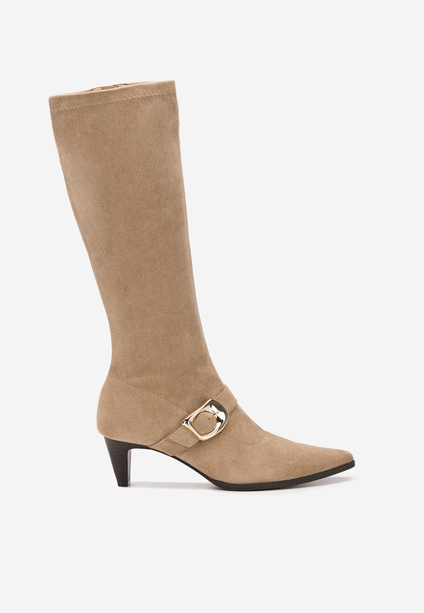 Дамски ботуши на нисък ток Vernoa каки