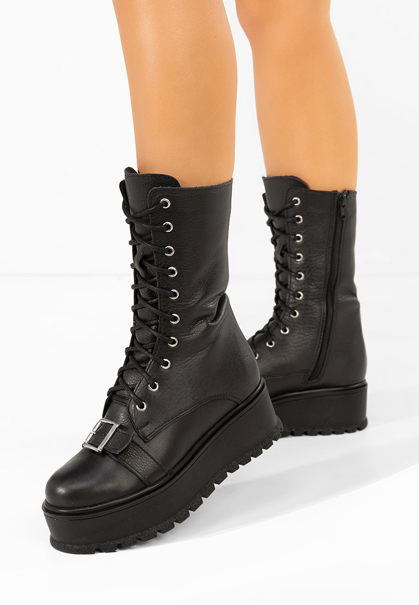 Боти естествена кожа Soniela черен