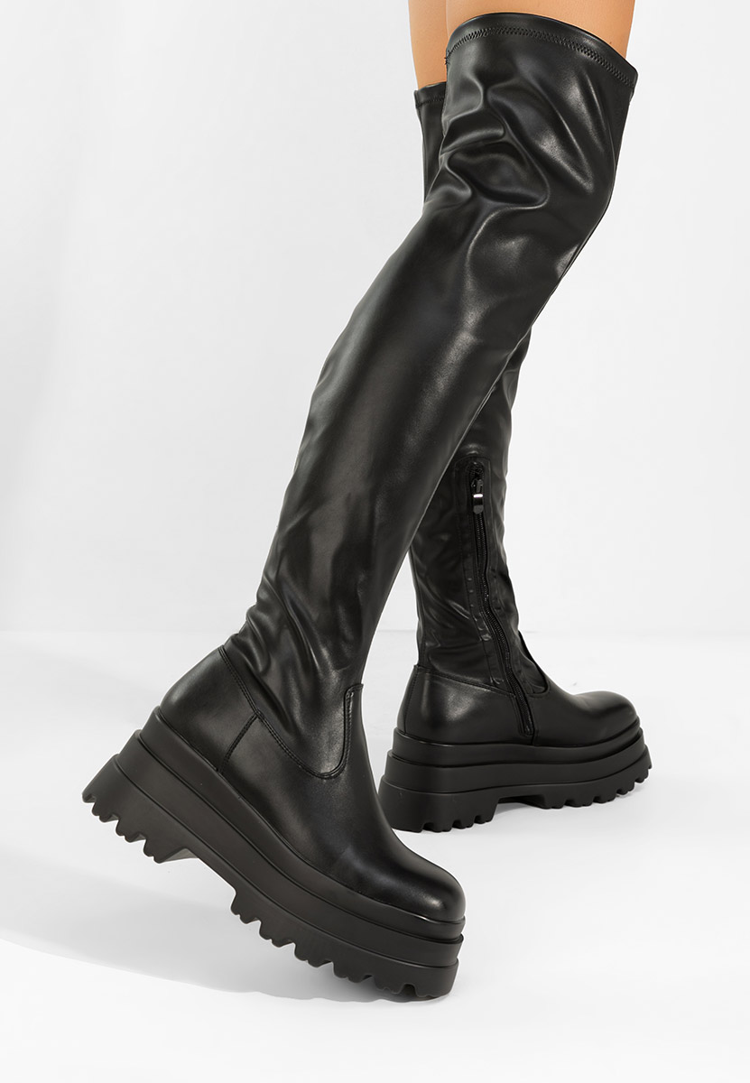 Чизми над коляното Melyna V2 черен