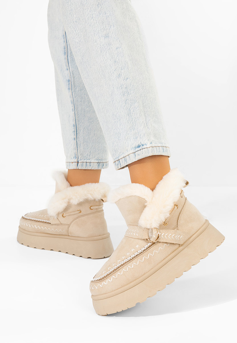 Зимни дамски Ботинки Tavoria бежов