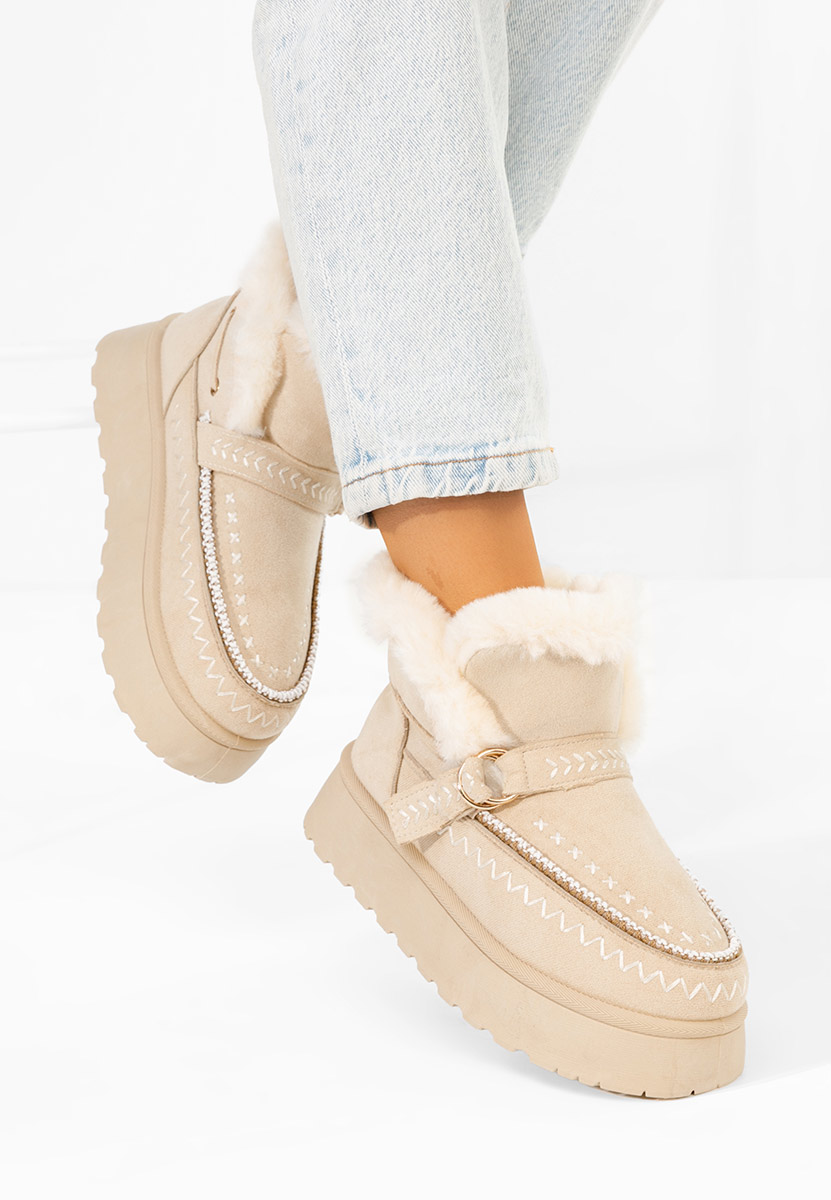 Зимни дамски Ботинки Tavoria бежов