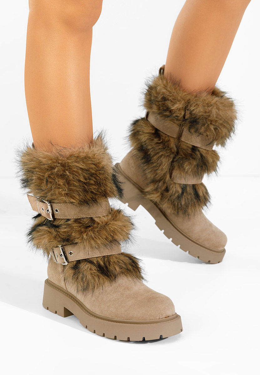 Зимни дамски ботуши Nelisia каки