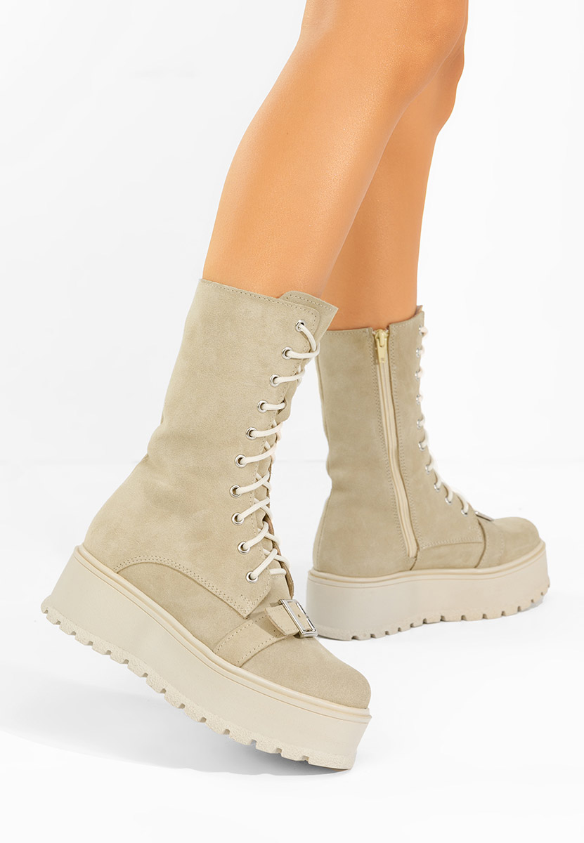 Боти естествена кожа Sorelia бежов