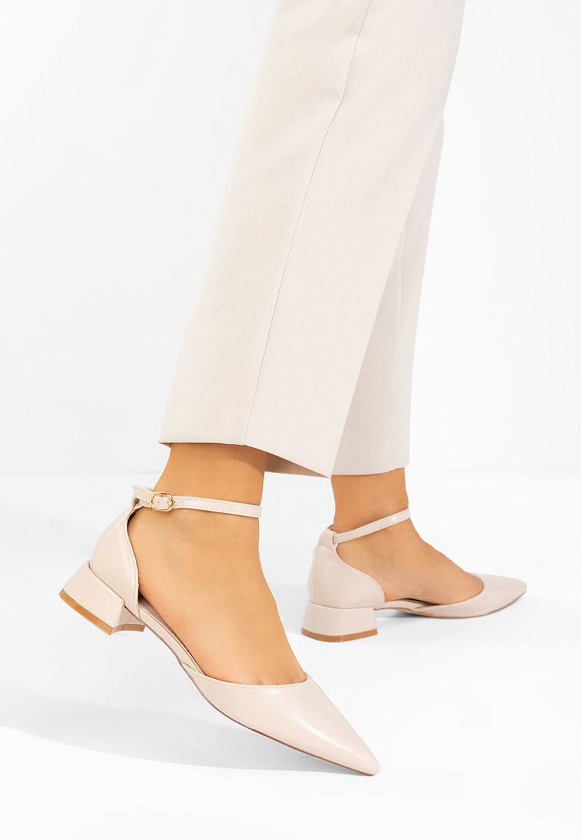 Oбувки с дебел ток Rubenia V2 бежов