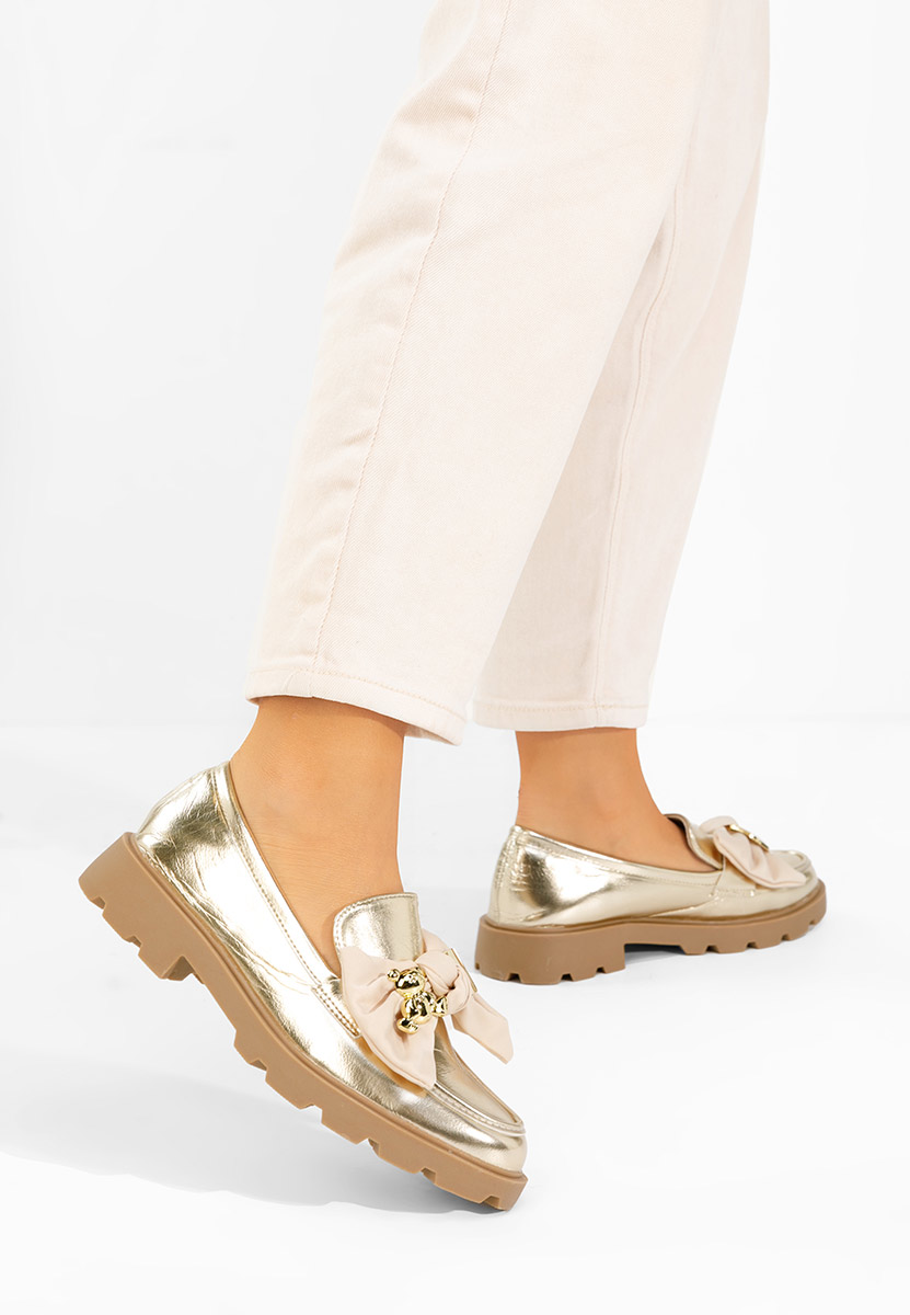 Дамски мокасини Desana златен